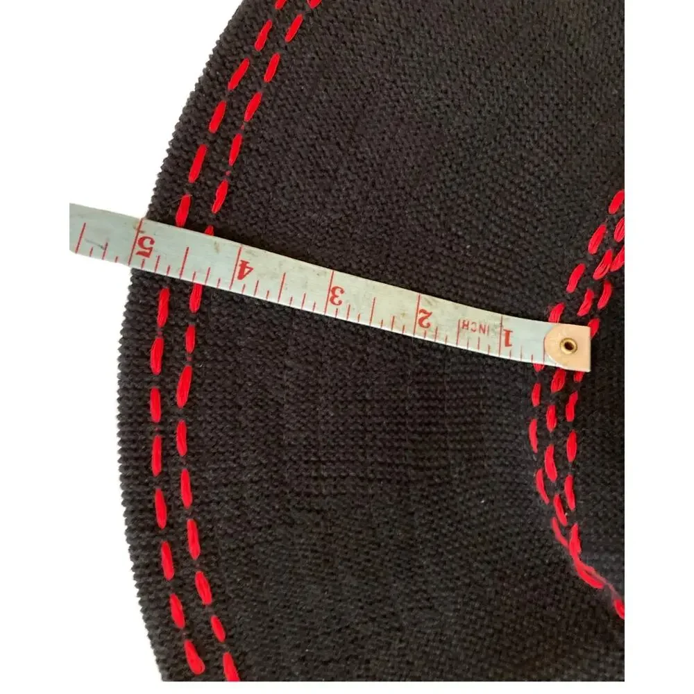 Vintage Black & Red Floppy Knit Womens Hat, Y2K - Picture 5 of 6